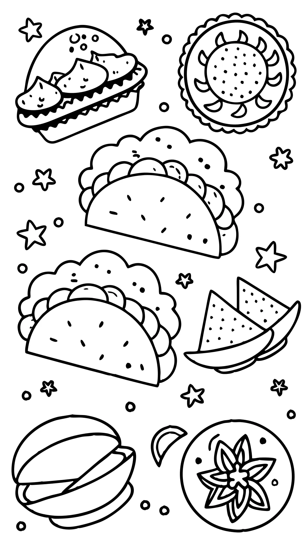 coloring pages of tacos